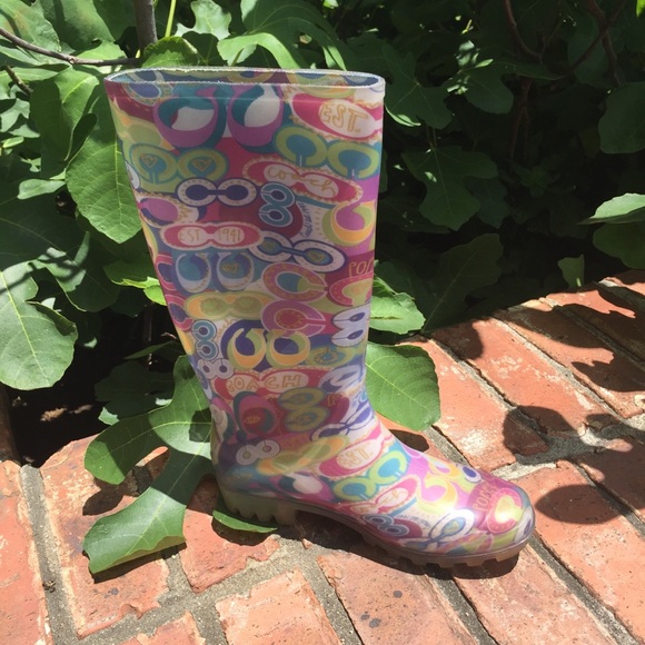 Coach Pixy Poppy “POP C” Rainboots Q497 Size 6 - Picture 6 of 13